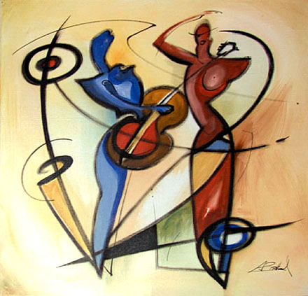 RHYTHM & BLUES painting - Alfred Gockel RHYTHM & BLUES art painting